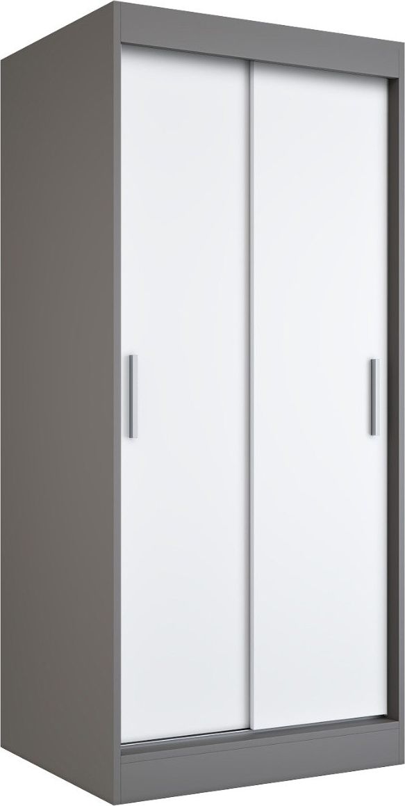 MKPOL Szafa przesuwna MODUO COMFORT 90 antracyt/biała mat gładka