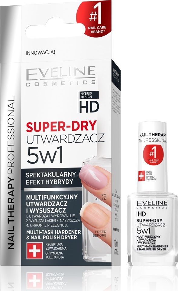 Eveline Nail Therapy Utwardzacz i wysuszacz do paznokci 5w1 Super-Dry 12ml