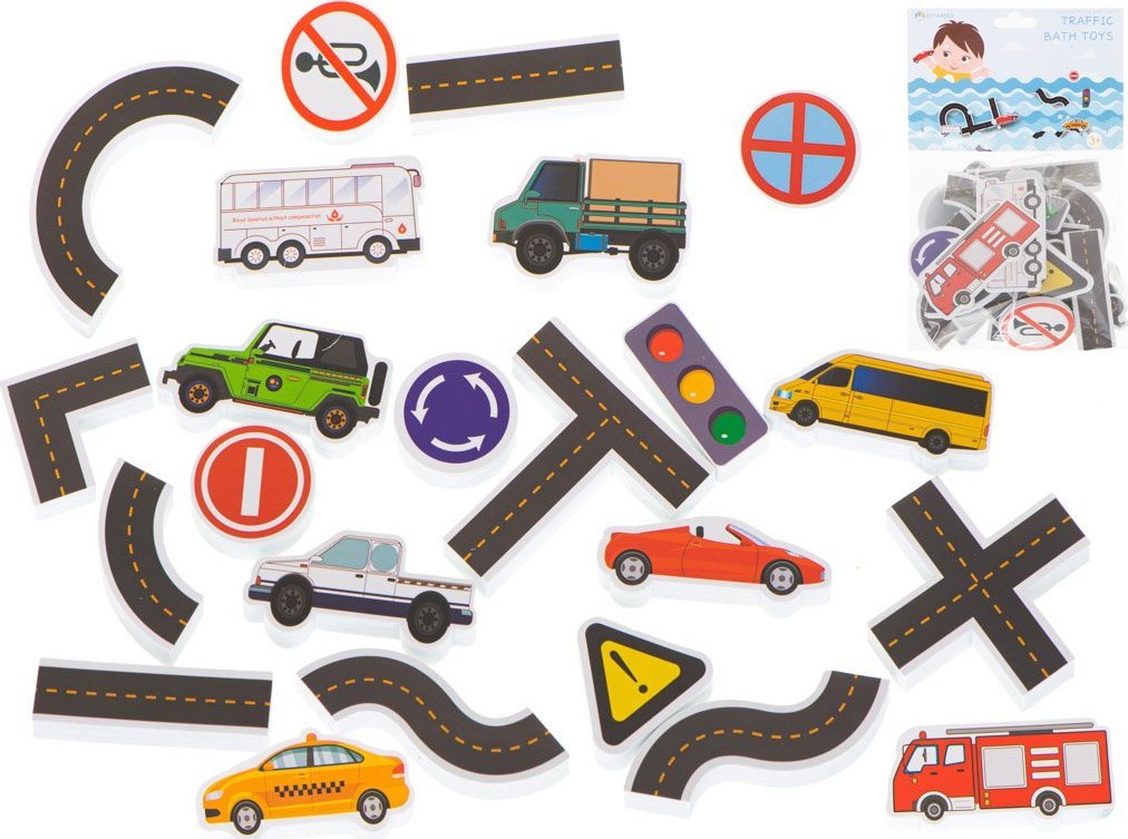 Zabawka do kąpieli wanny piankowe ulica autka