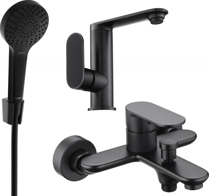 Mexen Mexen Milo R05 zestaw wannowy, czarny - 713053R05-70