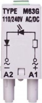 Relpol Moduł sygnalizacyjny L dioda: LED zielony 110-230 V AC/DC M63G szary (854854)