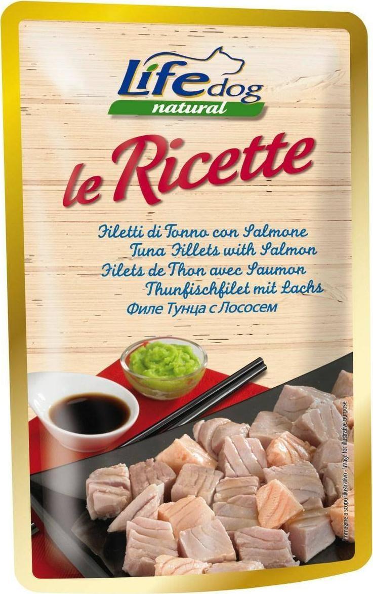 Life Pet Care LIFE DOG sasz.95g TUNA + SALMON LE RICETTE /30