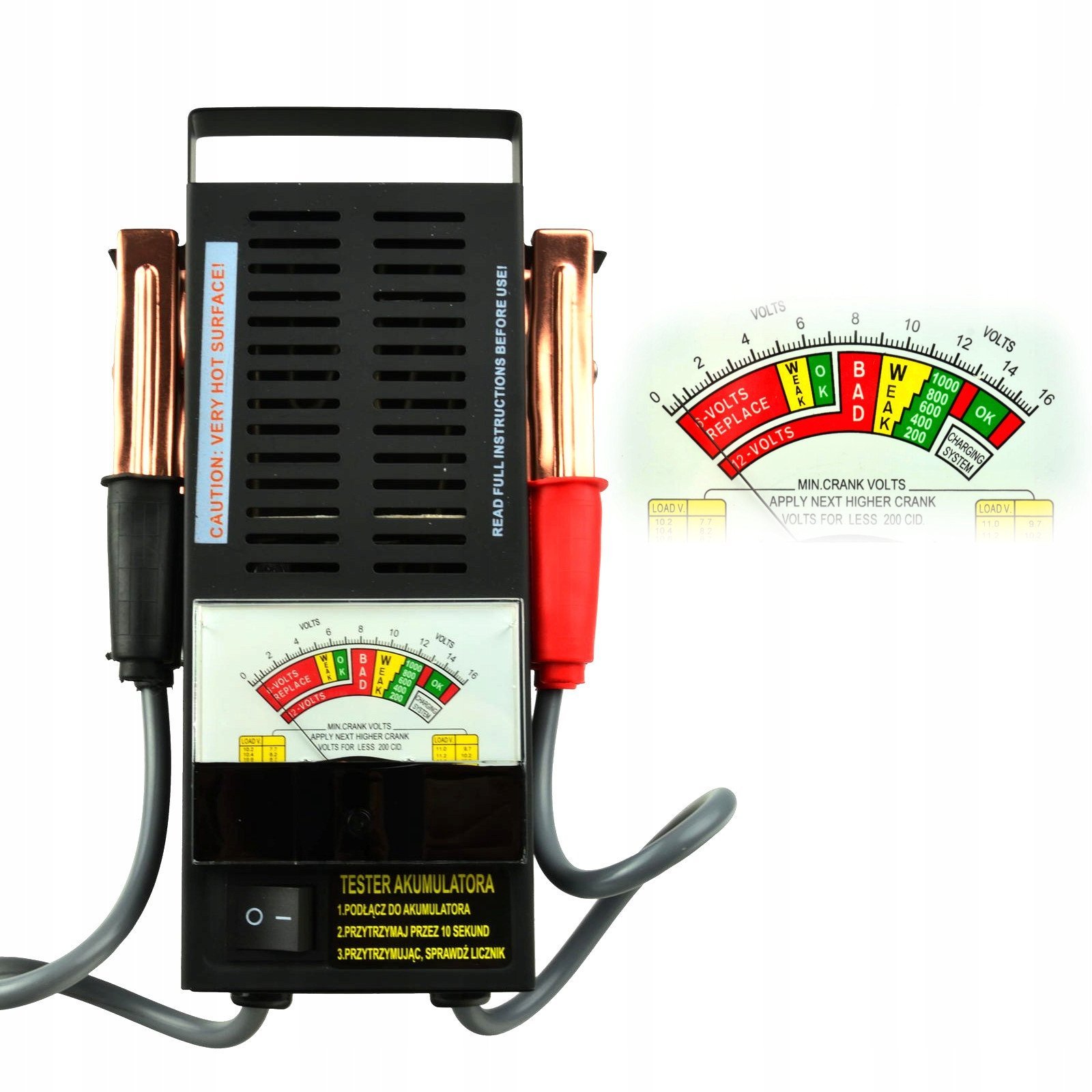 Tester analogowy do sprawdzania akumulatorów 6/12V(10)