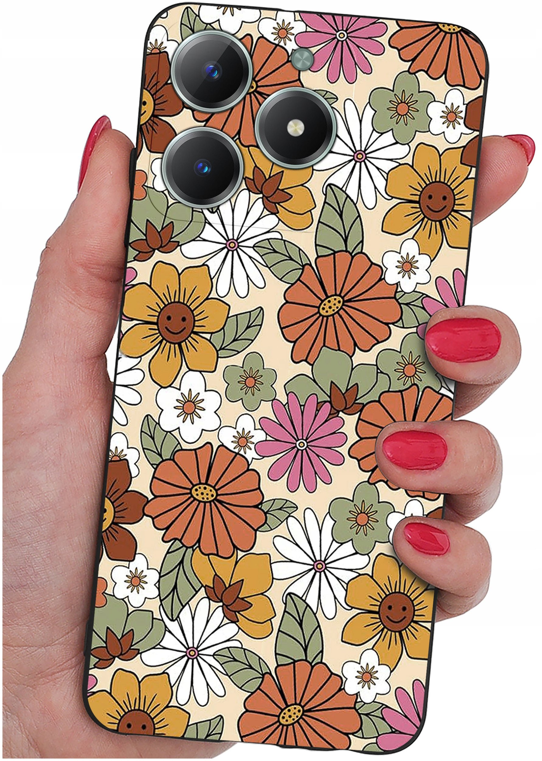 Etui do Realme C61 | C63 WZORY |SILIKONOWE MATT CASE + SZKŁO 9H