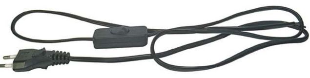 Emos Przewód przyłączeniowy wyłącznikiem KF-HK-1 H03VVH2-F 2 x 0,75 2m czarny (S09272)