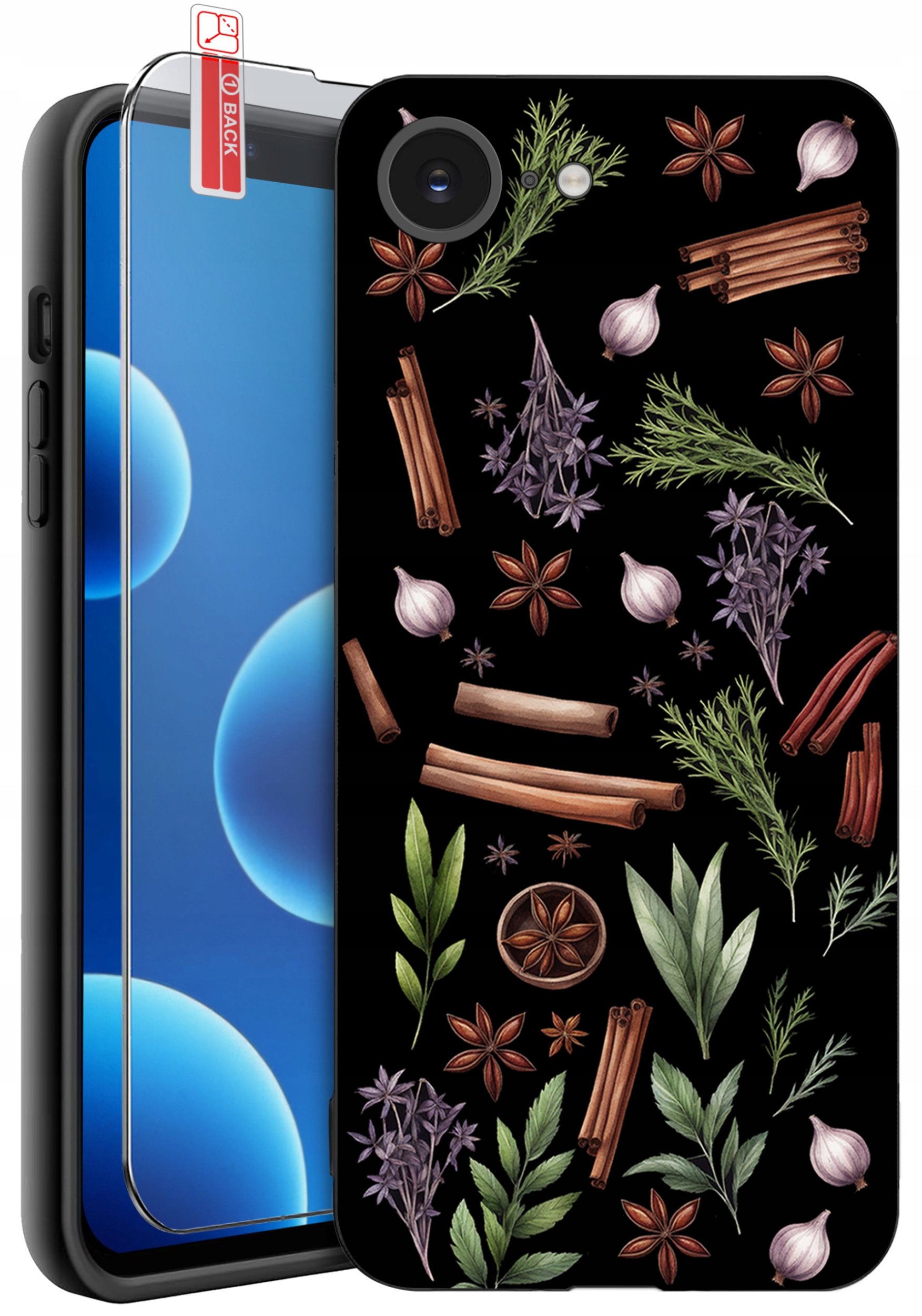 ETUI do iPhone 16e | WZORY | SILIKONOWE MATT CASE + SZKŁO 9H