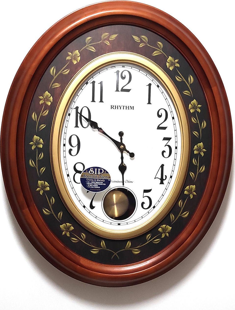 RHYTHM Zegar ścienny Rhythm CMJ580NR06 60 cm kuranty wahadło