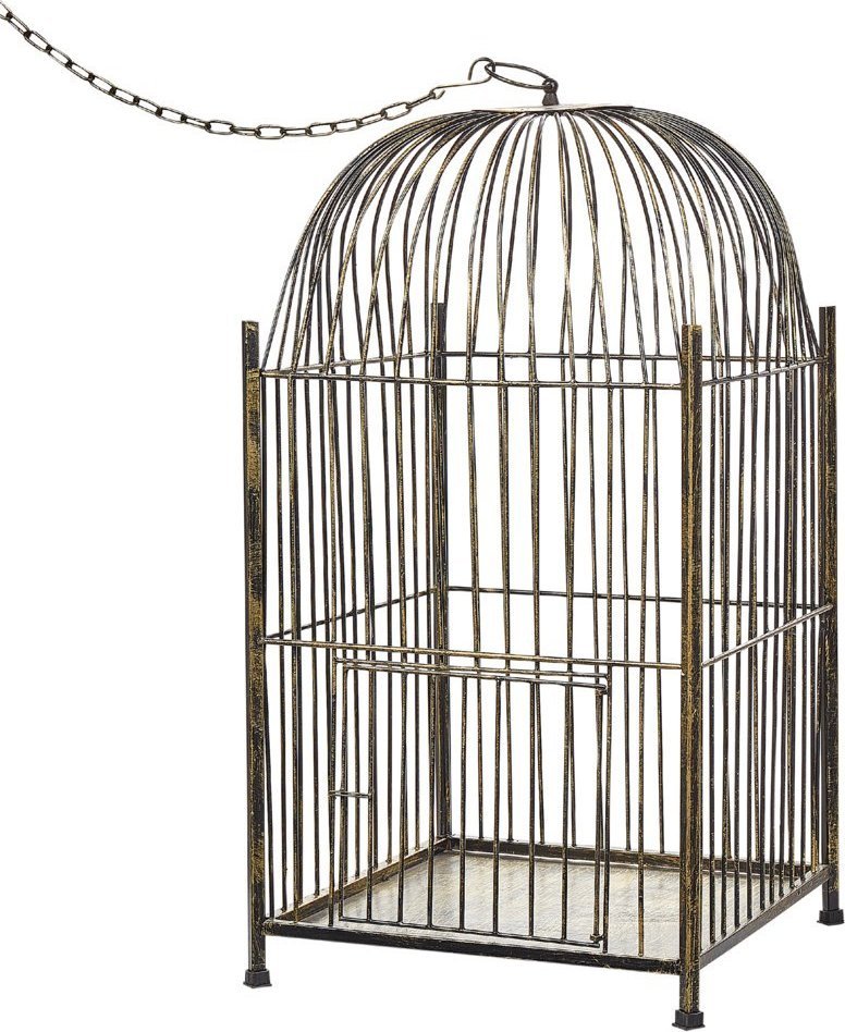 Beliani Lampion metalowy 62 cm postarzany złoty COMOROS