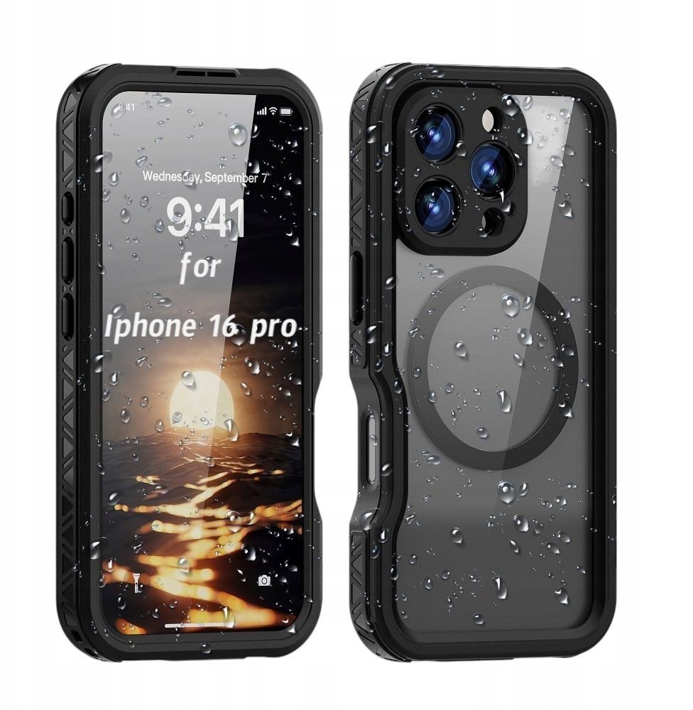 Futerał wodoodporny SHELLBOX GT kompatybilny z MagSafe do IPHONE 16 Pro czarny