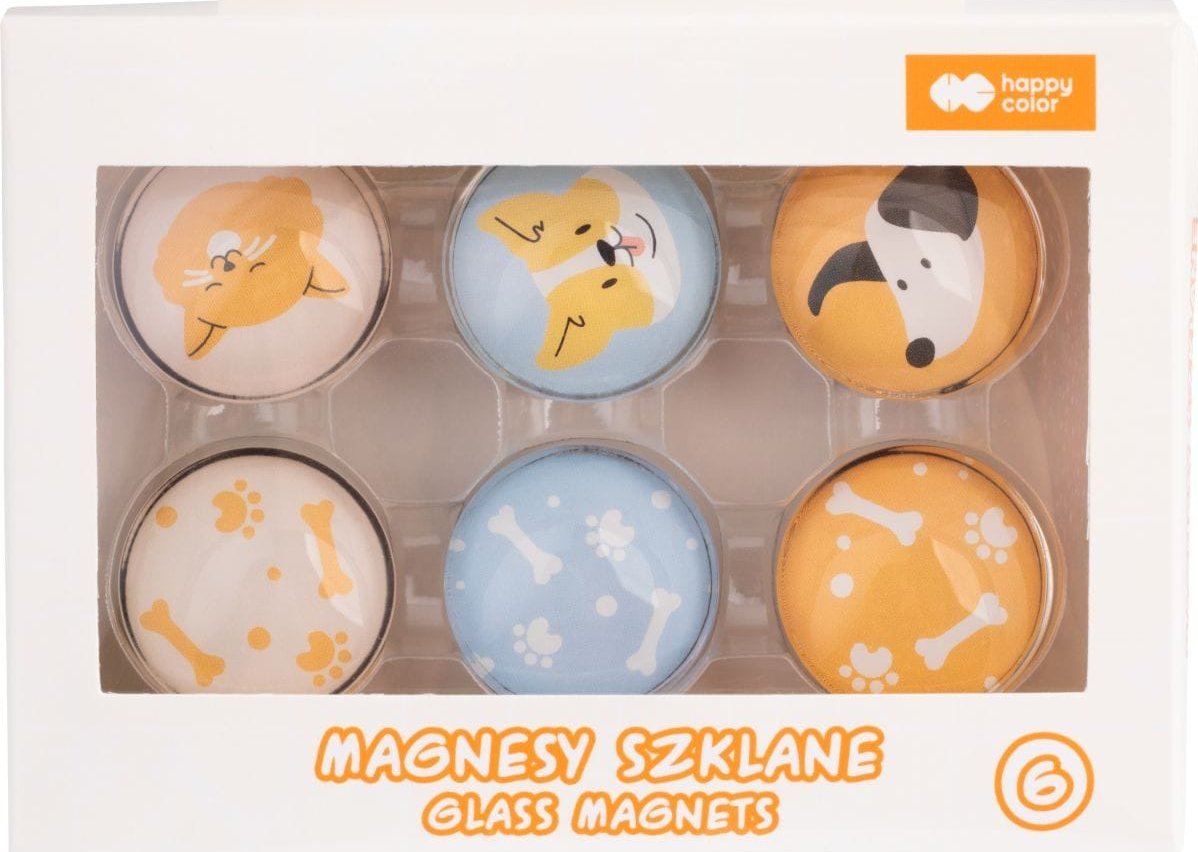Magnesy szklane Zestaw CAT&DOG 6 szt