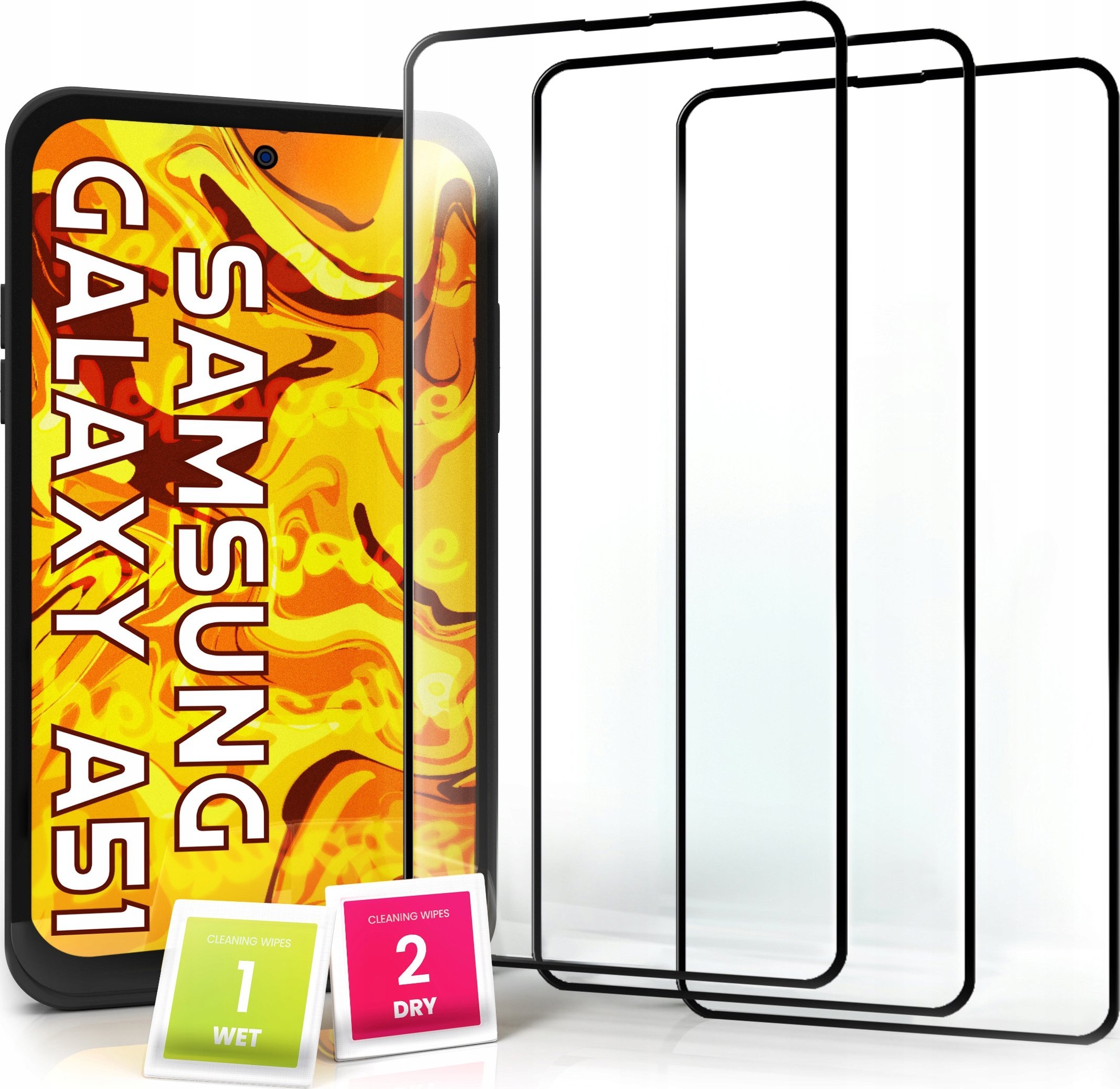 Hello Case 3-pak SZKŁO HARTOWANE DO Samsung Galaxy A51 / M31s na cały ekran 9H 5D