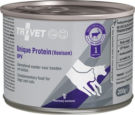 Trovet Trovet Unique Protein UPV Dziczyzna dla psa i kota puszka 200g
