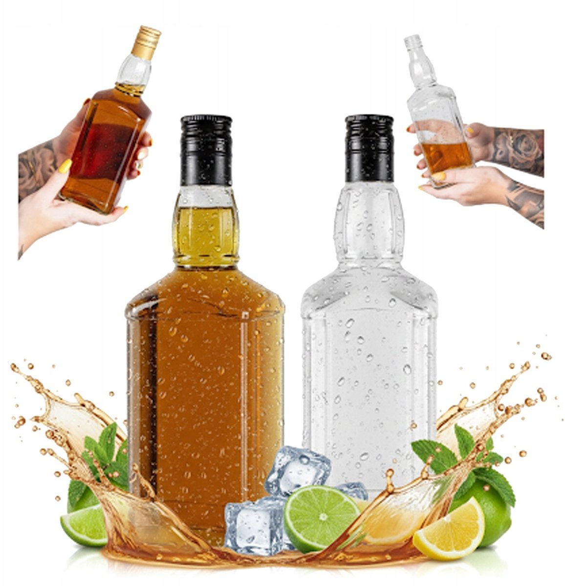 10x Butelki DANIELS 500ml na Whisky Brandy Bimber Butelki Szklane