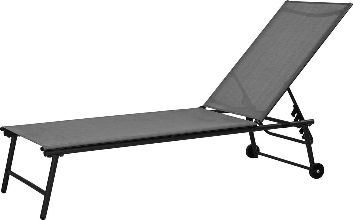 LEŻAK OGRODOWY WYPOCZYNKOWY 185X57X31CM SZARY