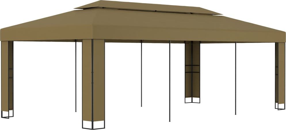 vidaXL Altana z podwójnym dachem, 3x6 m, taupe, 180 g/m
