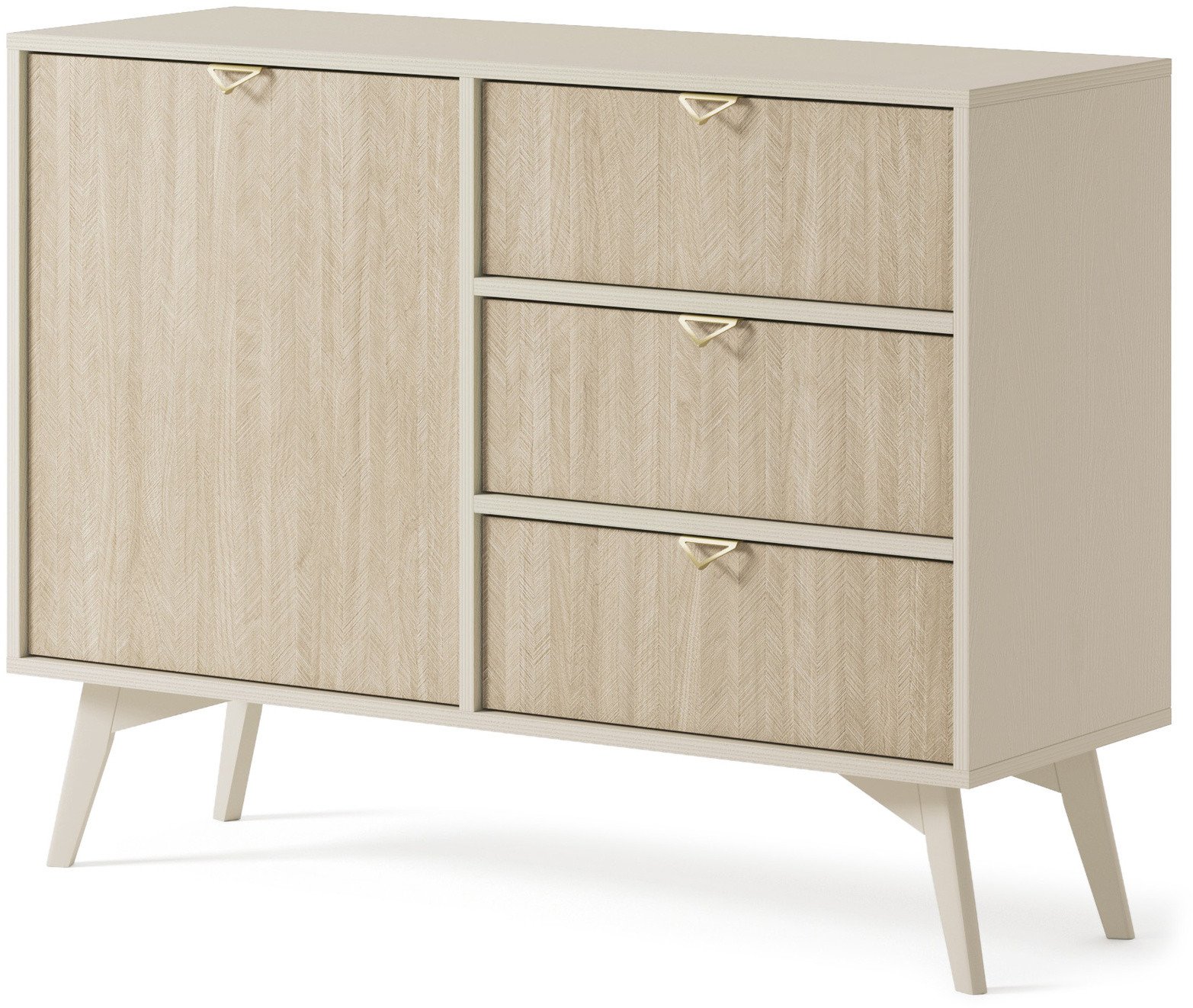 Komoda Silva KSZD-106 w kolorze Piaskowy Beż + Jodełka Scandi