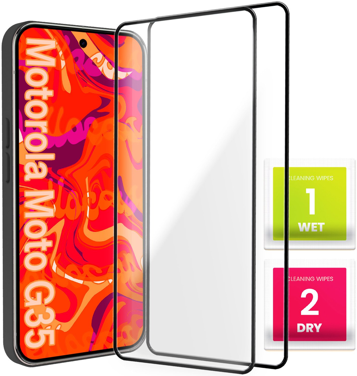 2-PAK Szkło Hartowane do Motorola Moto G35 5G (Pełne, Ochronne, Szybka 9H)