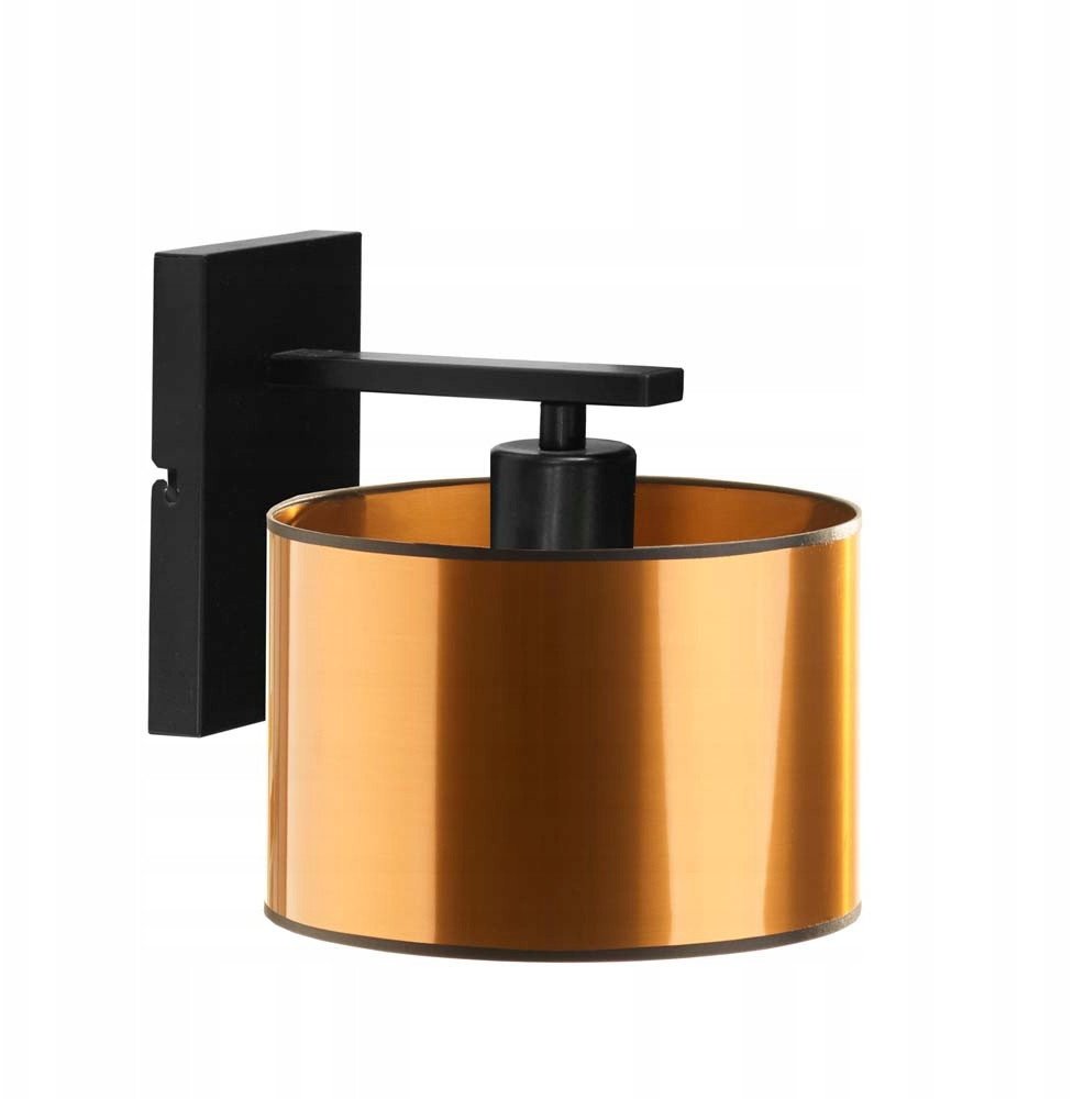 Czarno-miedziany kinkiet do sypialni do czytania SPLIT MIRROR w stylu loft