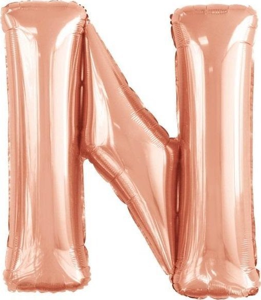 Balon foliowy litera N różowe złoto 79x86cm
