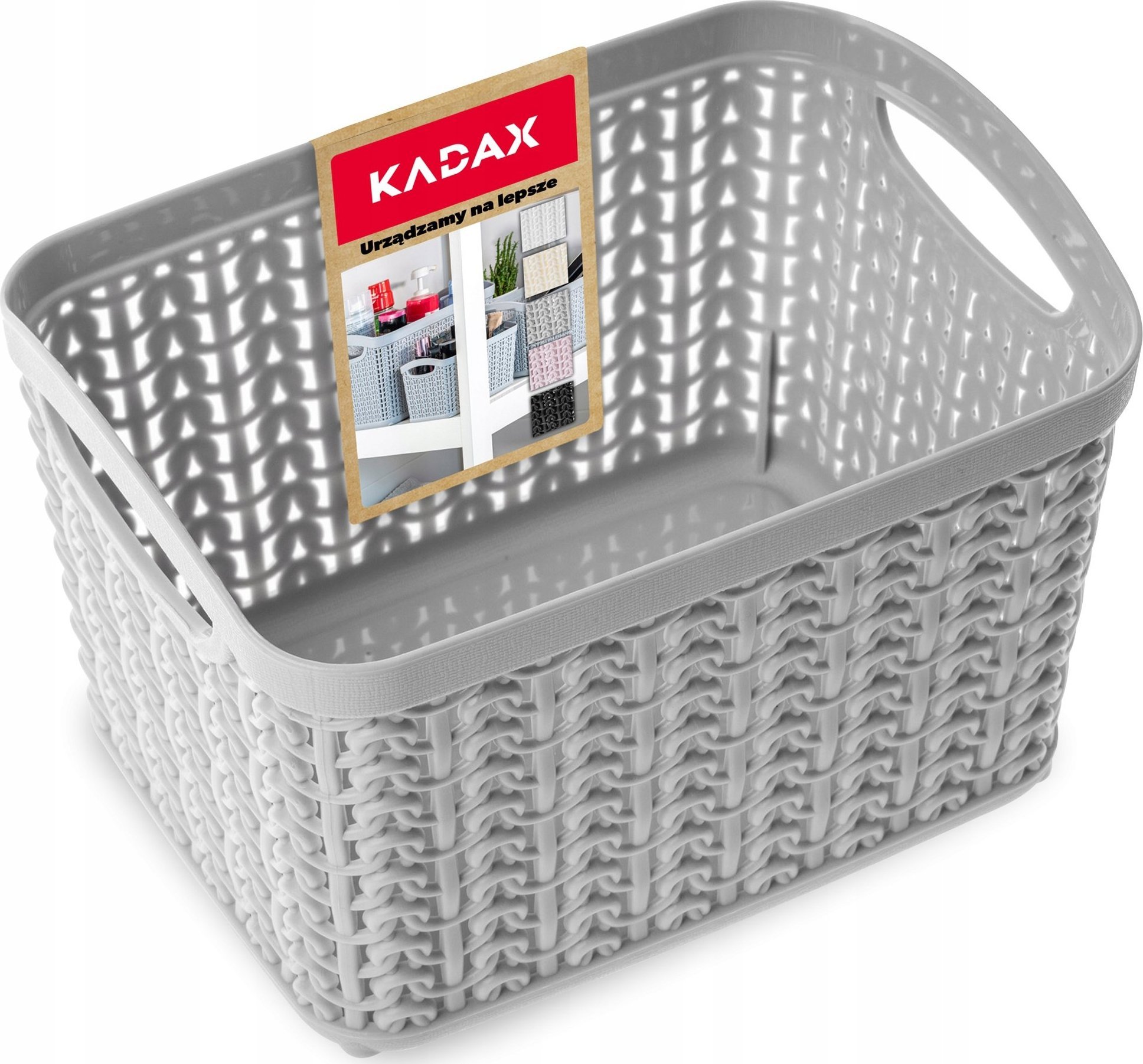 Kosz na pranie Kadax Koszyk Kosz Pojemnik 1,5L Koszyczek Szary Pudełko
