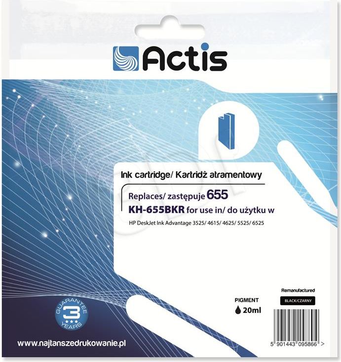 Tusz Actis KH-655BKR (HP Nr 655 CZ109AE) Czarny