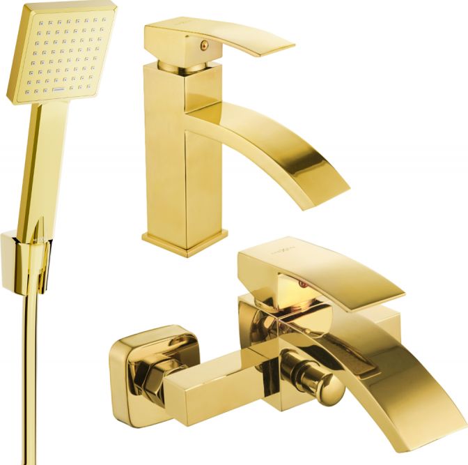 Mexen Mexen Libra R45 zestaw wannowy, złoty - 745103R45-50