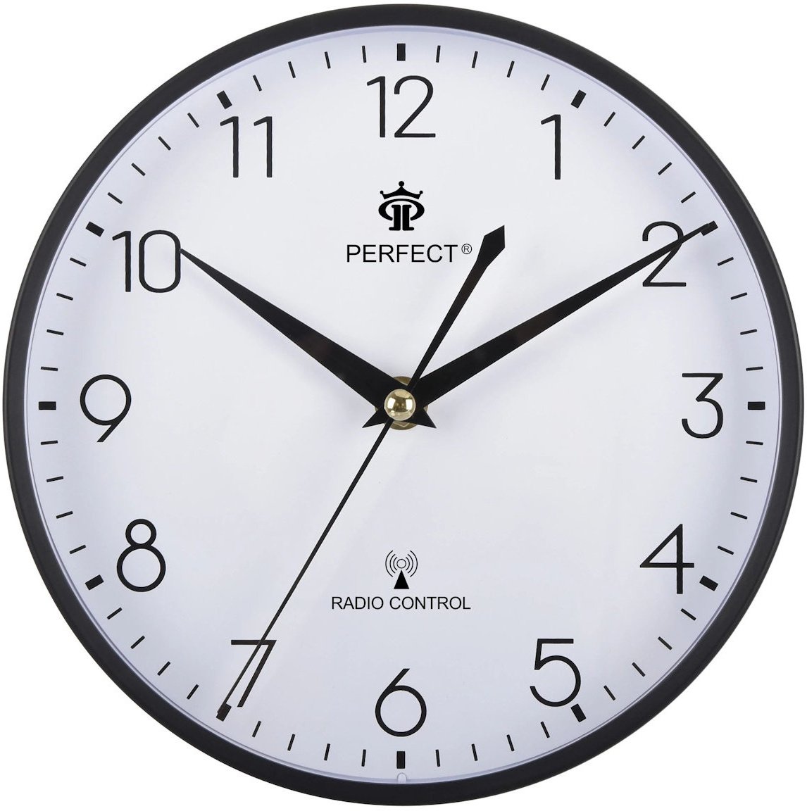 Perfect Zegar ścienny PW348-2100-1 czarny radiowy 20,5 cm