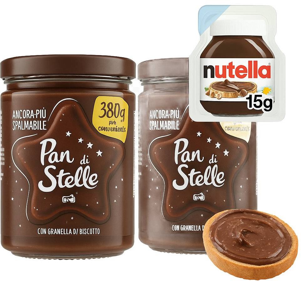 Krem orzechowy z ciasteczkami 380g x 2 - Pan di Stelle