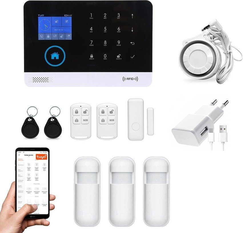 Huxgo Bezprzewodowy alarm GSM + WiFi HXA003 2G z aplikacją TUYA SMART - C3