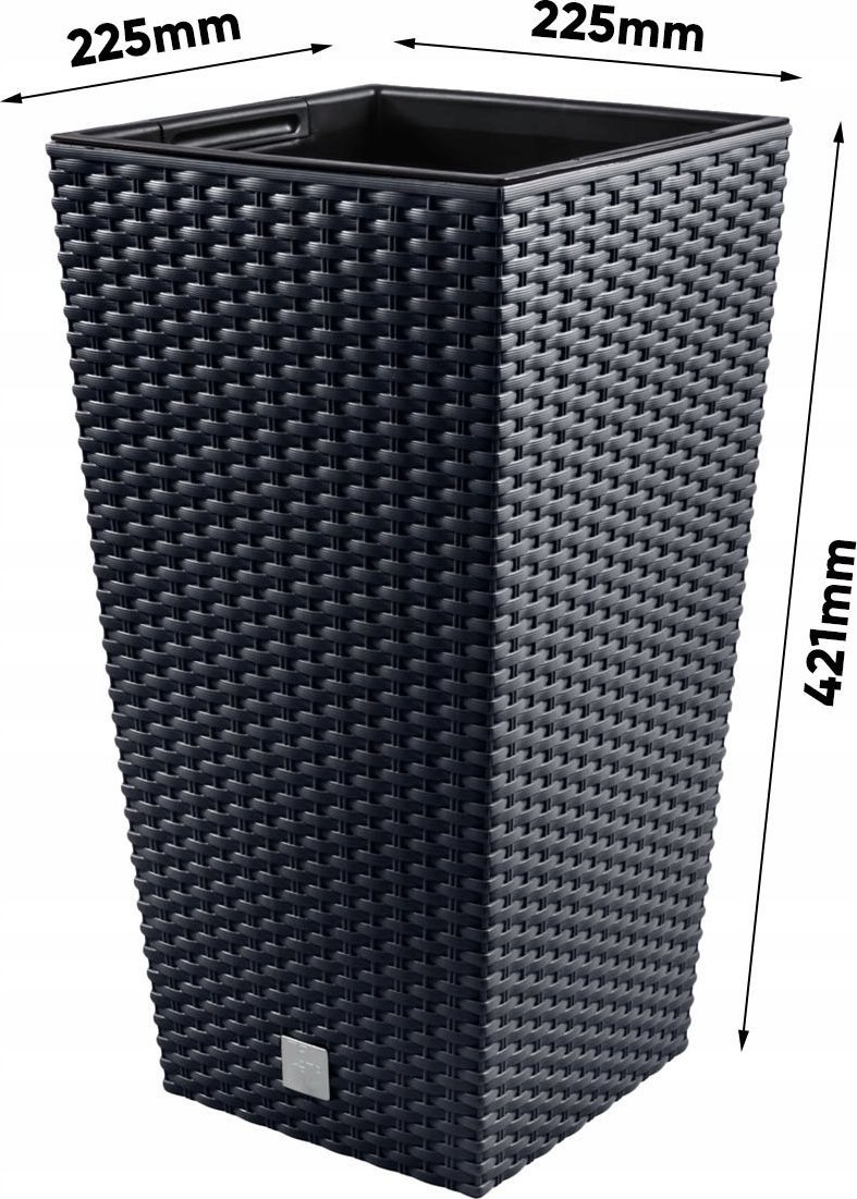 Prosperplast Doniczka RATO wysoka DRTS170 z wkładem | Antracyt