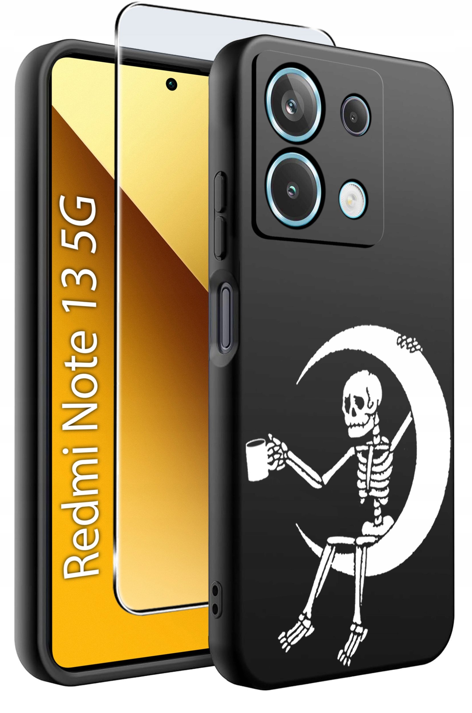 ETUI do Xiaomi Redmi Note 13 5G WZORY |SILIKONOWE MATT CASE +SZKŁO 9H