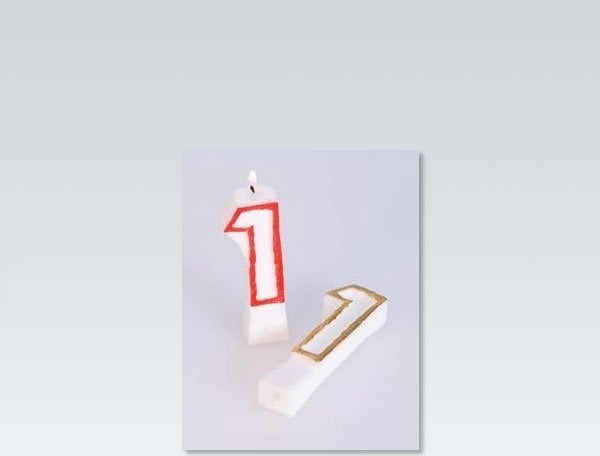 Arpex Swieczka cyferka - kolor nr 1