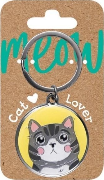 Brelok dla kociarzy - szary kot