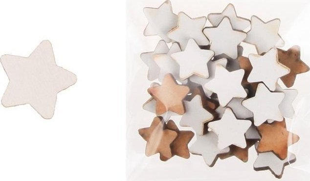 Dekoracja drewniana 36szt Gwiazda mała