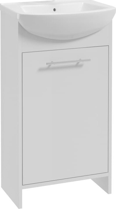 Deftrans Szafka łazienkowa z umywalką biała 84x45 cm stojąca Frigo