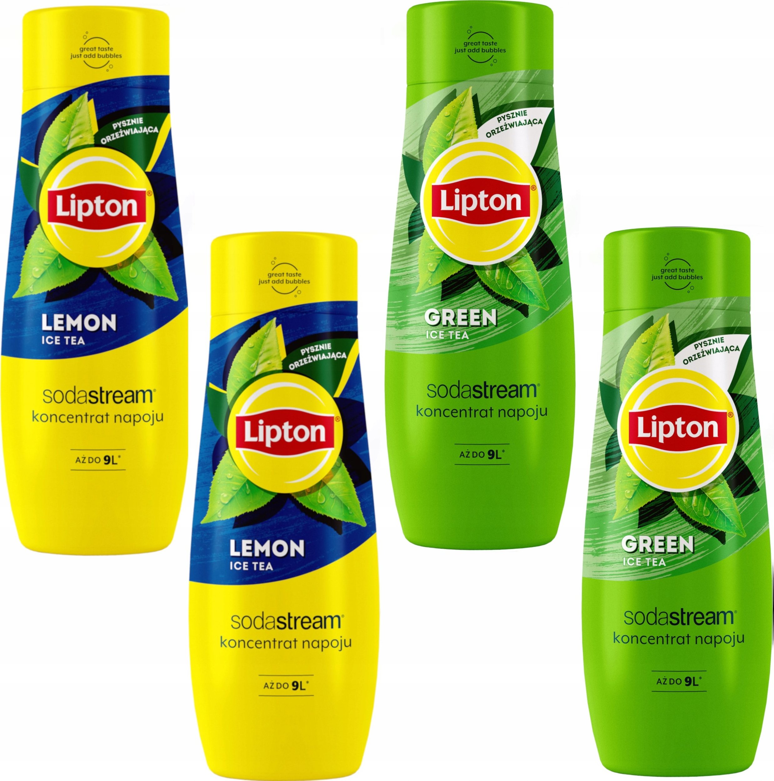 Zestaw 4 koncentratów SodaStream 2x (Lipton Lemon+Green)