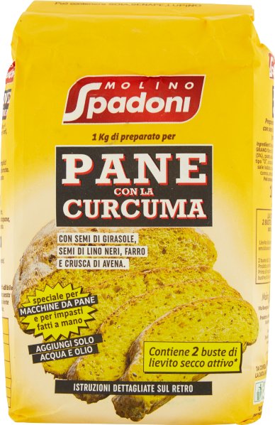 Mieszanka chlebowa z kurkumą Farina Preparato 1kg - Spadoni