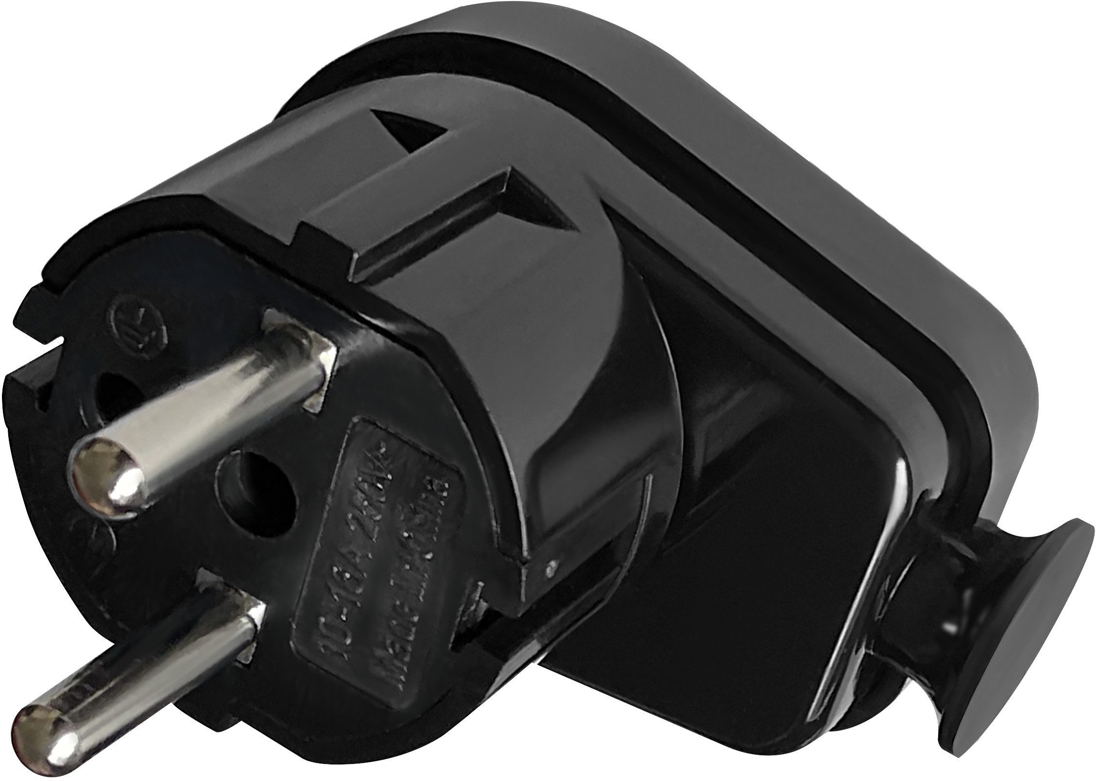 Wtyczka kątowa Uni-Schuko 16A, 230V, czarna