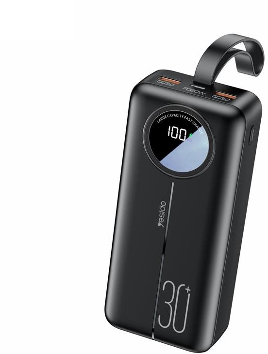 Yesido Powerbank YP42 30 000 mAh 22.5W QC3.0 + PD20W, LED, BLACK / CZARNY