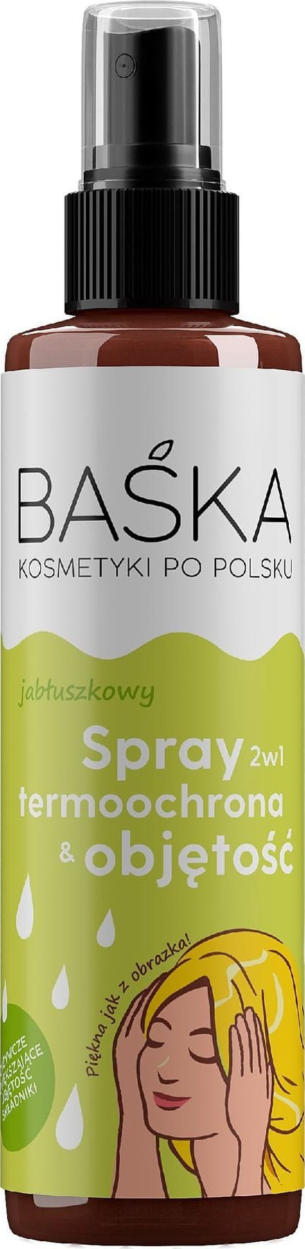 Solverx BAŚKA Kosmetyki Po Polsku Jabłuszkowy Spray 2w1 termoochrona i objętość 200ml