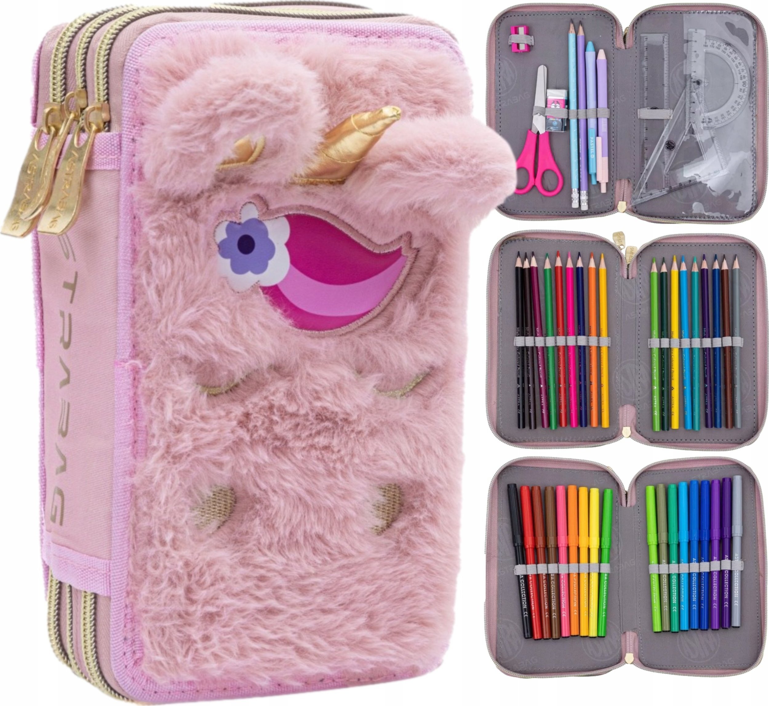 Piórnik Astra Piórnik potrójny z wyp Fluffy Unicorn ASTRA