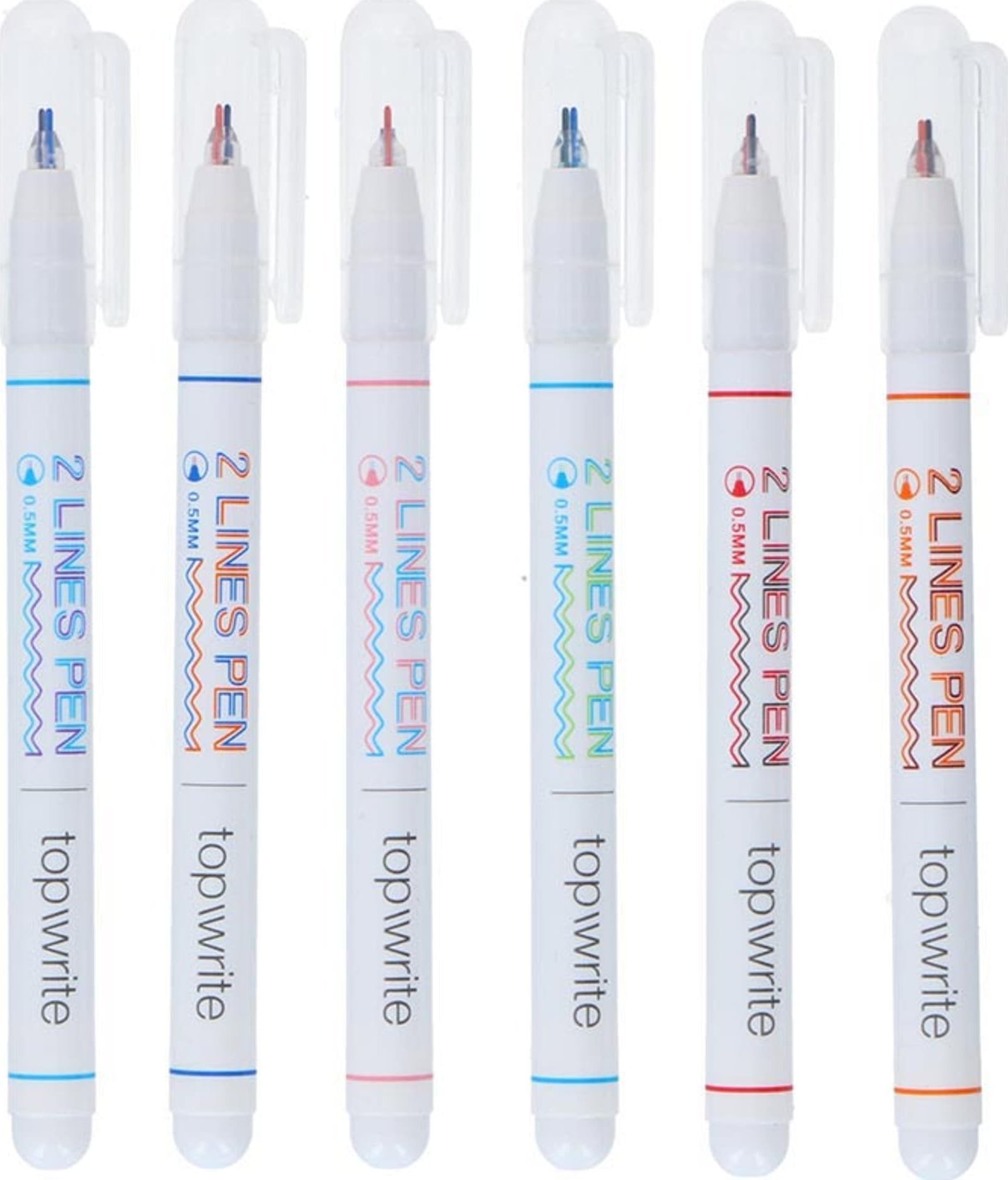 Topwrite Topwrite - Zestaw długopisów kulkowych z podwójną linią 6 elementów