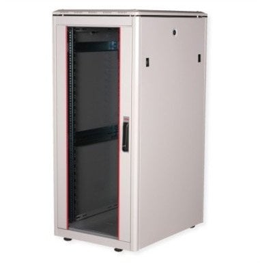 ROLINE 19-calowa szafa sieciowa Pro 26 U, 600x800 WxD, szklane drzwi, szary