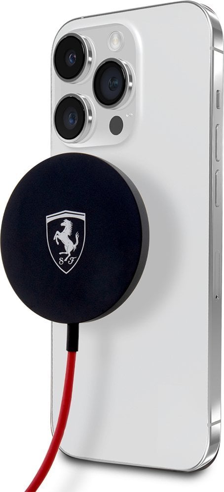 Ładowarka Ferrari Ferrari MagSafe Shield Logo - Ładowarka indukcyjna MagSafe 15W (czarny)