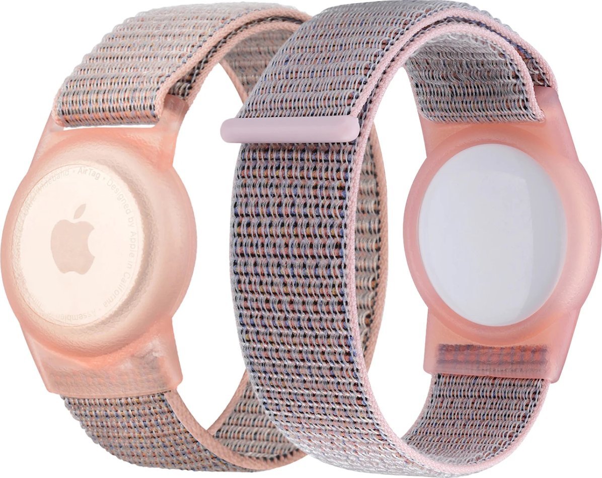 Mobile Origin Nylonowe etui ochronne z różowym paskiem do Apple Airtag