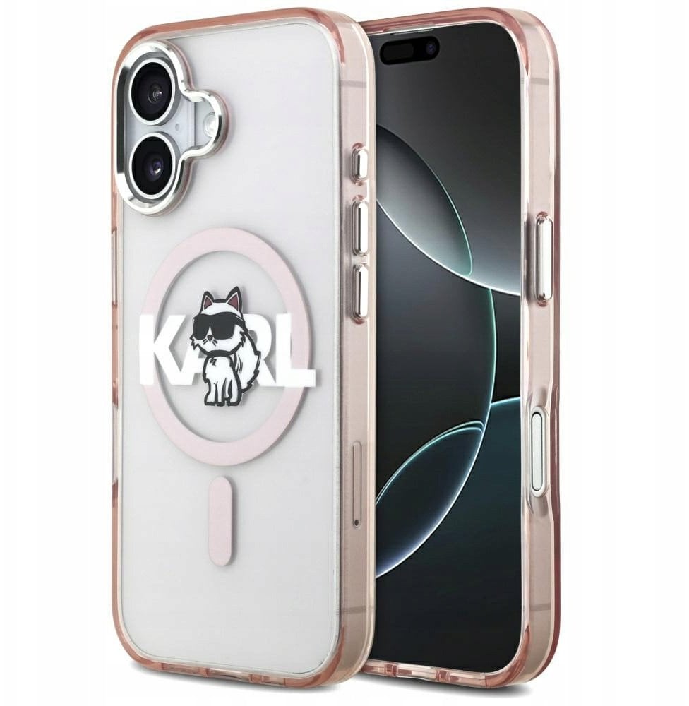 KARL LAGERFELD futerał do IPHONE 17 kompatybilny z MagSafe KLHMP17SHGCHGKBP (IML Choupette Sketch Logo) różowy