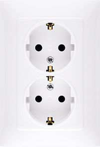 Kontakt-Simon Gniazdo podwójne Simon 10 uziemienie schuko 16A biały (CGSZ2Z/11)