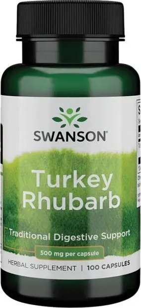 Swanson Swanson - Turkey Rhubarb, Wsparcie Trawienia, 100 kapsułek
