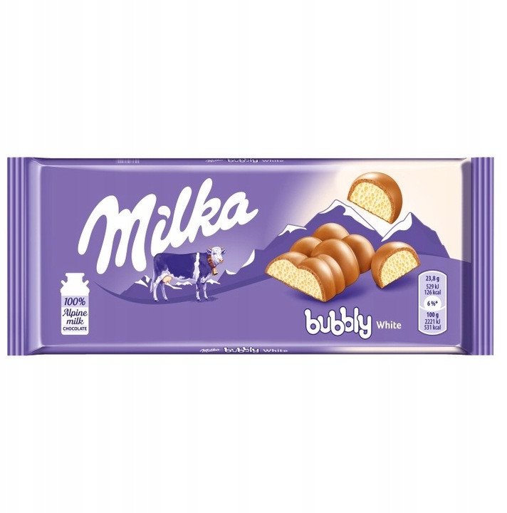 Milka Czekolada mleczna Bubbly White 95 g