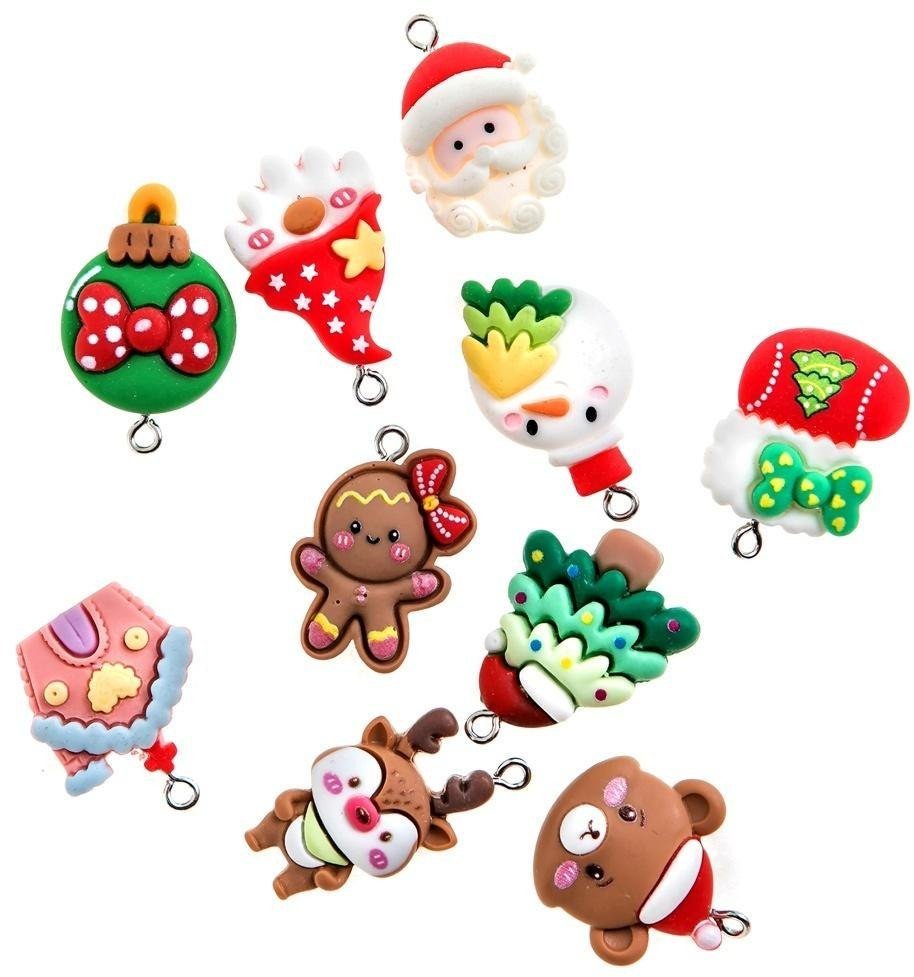 Zawieszki polimerowe 3D - Christmas goodies 10szt